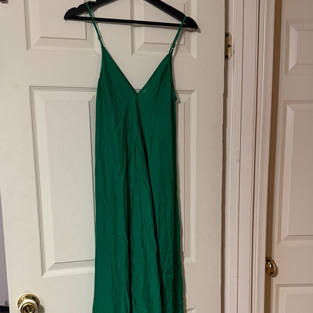 Seafolly Emerald Green Maxi Slip Dress with Spaghetti Straps size0-8